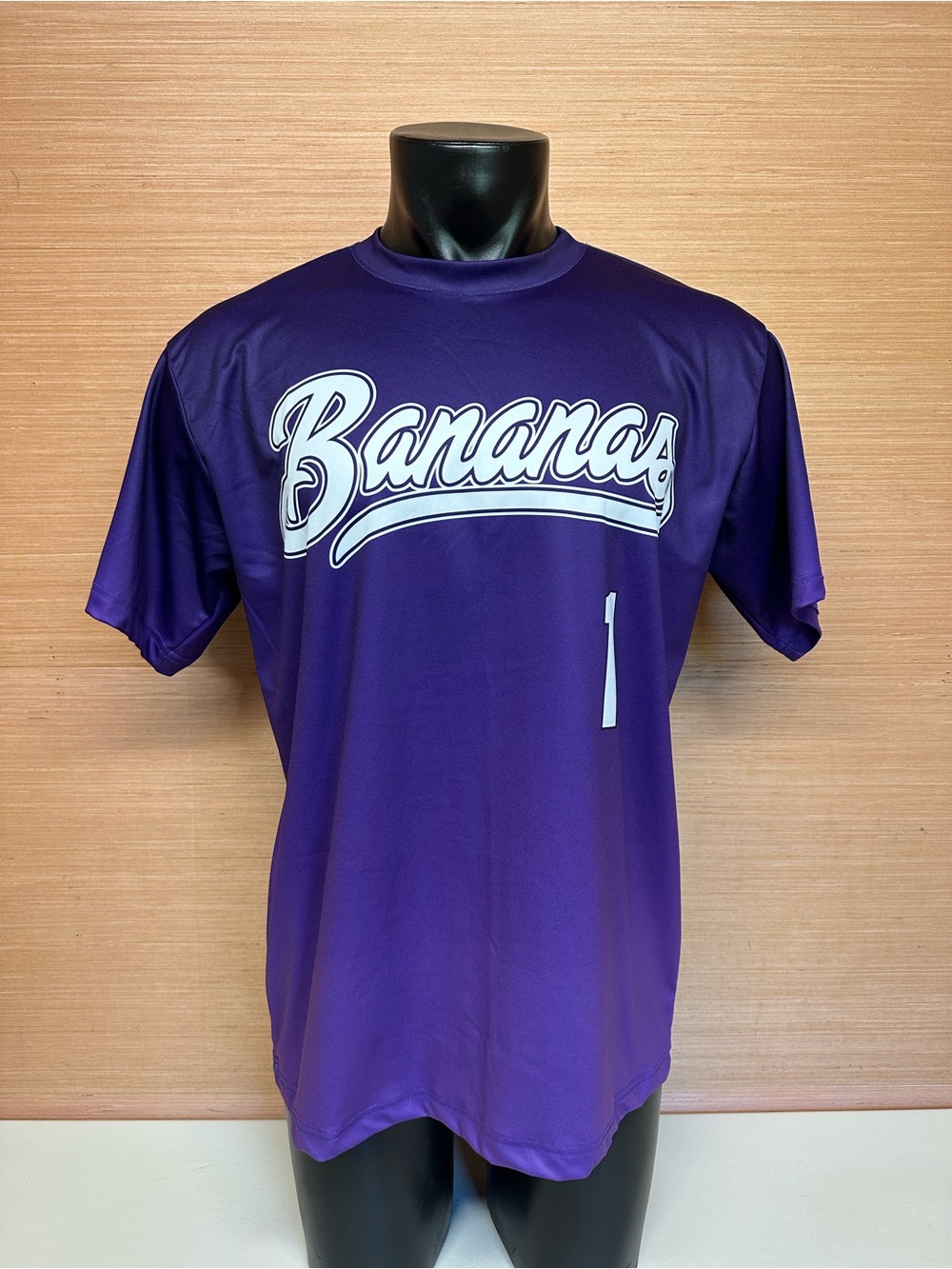 Savannah Bananas #1 Purple Breast Cancer Awareness Short Sleeve T-Shirt Medium